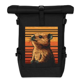 Quokka vintage - Sac à dos roll top - noir - Devant
