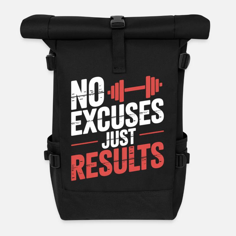 Pas d'excuses, résultats - Sac à dos roll top - noir