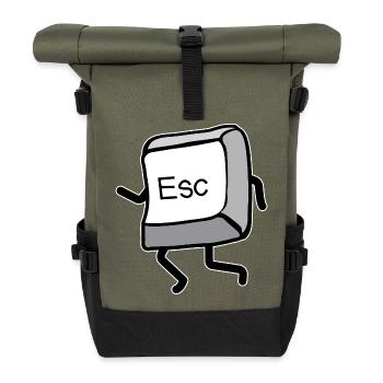 Touche Échap cartoon mouvement - Sac à dos roll top - olive/noir - Devant