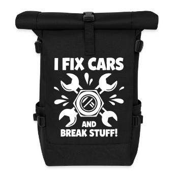 Ich repariere Autos und zerlege Zeug - Rolltop Rucksack - Schwarz - Vorne