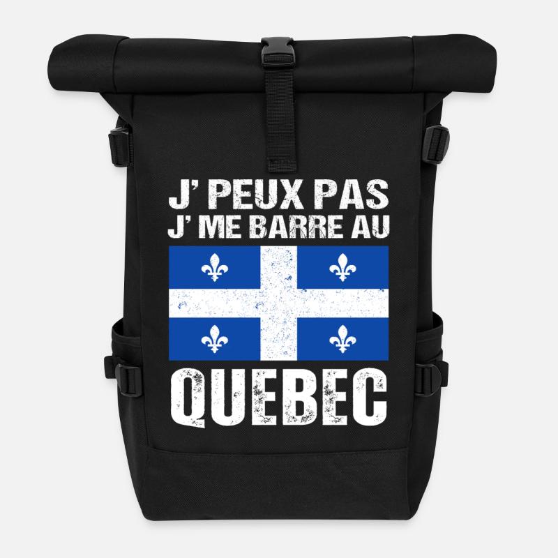 Ich kann nicht in Quebec gehen Quebec Geschenk - Rolltop Rucksack - Schwarz
