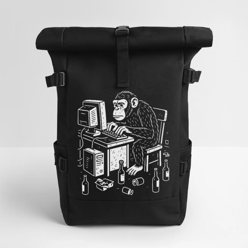 Codeur singe de bureau Sac à dos roll top
