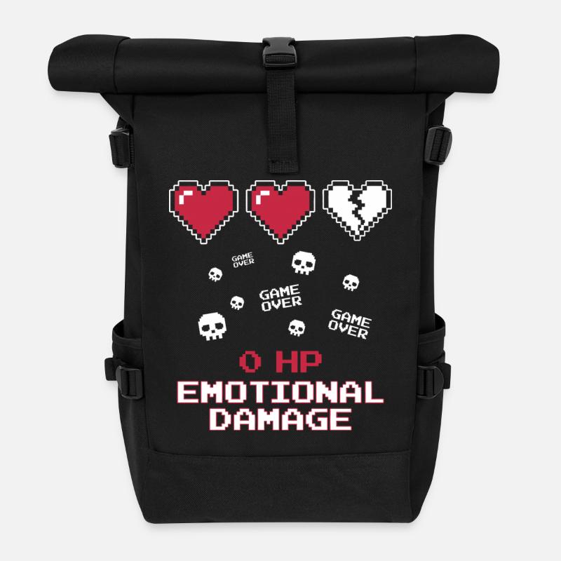 Emotional Damage Pixel - Rolltop Rucksack - Schwarz