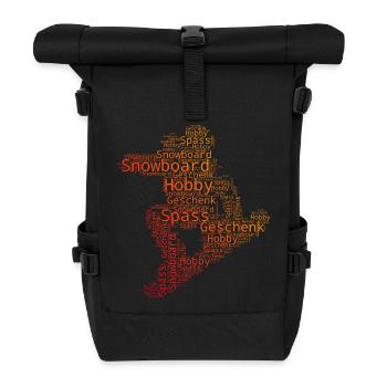 Klare Snowboard Botschaft - Rolltop Rucksack - Schwarz - Vorne