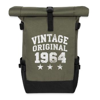 Vintage Original 1964 – Style rétro classique - Sac à dos roll top - olive/noir - Devant