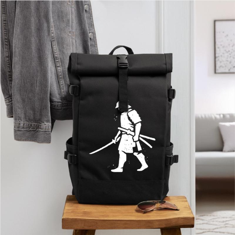 Wandering Ronin Samurai Hat Vector Roll Top Backpack