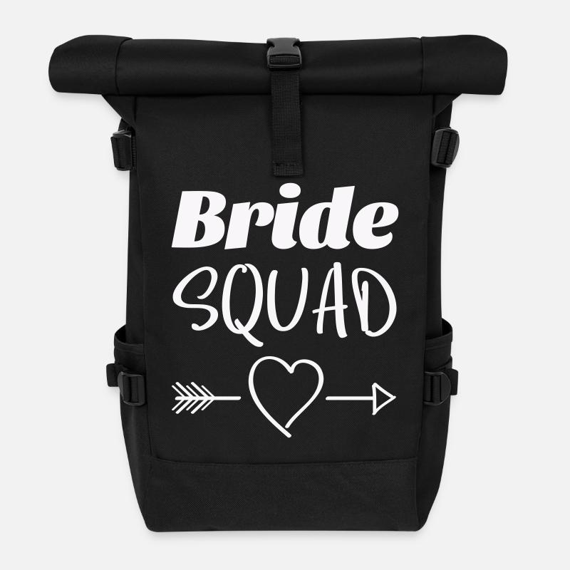 Bridal Squad Heart Arrow - Roll Top Backpack - black