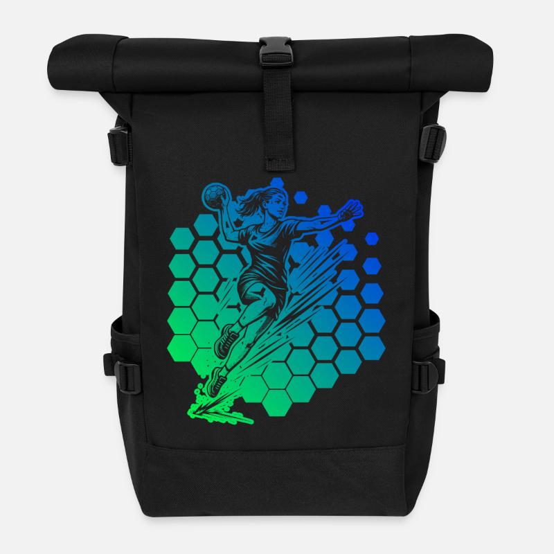 Motif de handball avec valeur de reconnaissance pour - Sac à dos roll top - noir