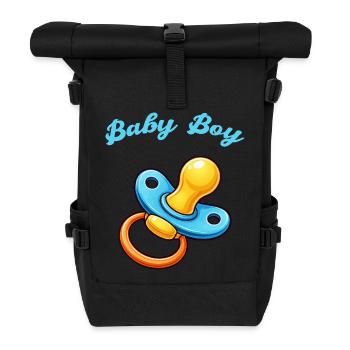 Pacifier Cartoon Baby - Roll Top Backpack - black - Front