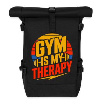Gym is my therapy - Roll Top Backpack - black - Front