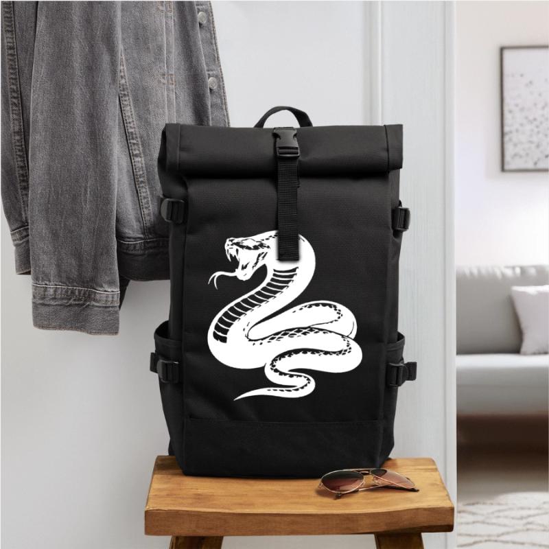 Snake Python Silhouette Roll Top Backpack