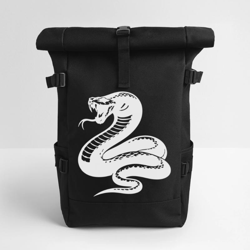 Snake Python Silhouette Roll Top Backpack