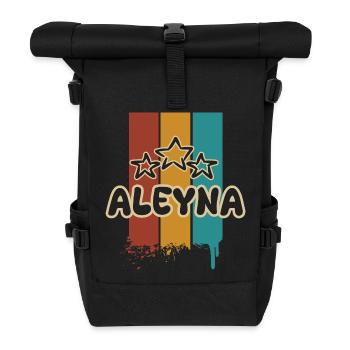 Aleyna als Geschenkidee - Rolltop Rucksack - Schwarz - Vorne