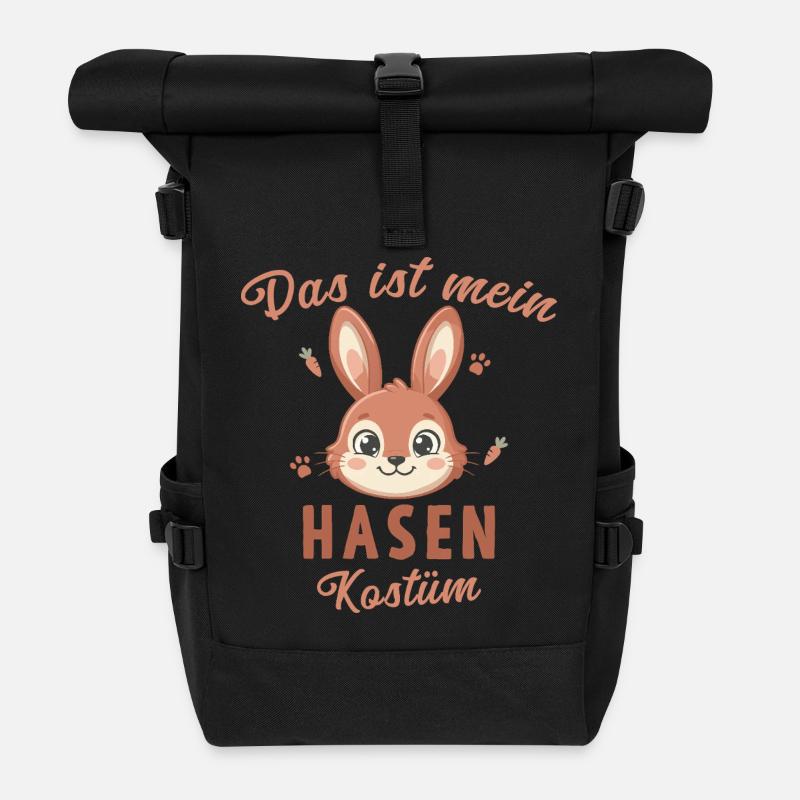 Das ist mein Hasen Kostüm – Süßer Hase Ostern  - Rolltop Rucksack - Schwarz