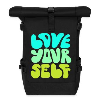 Love Yourself Positive Self Love Quote Design - Roll Top Backpack - black - Front