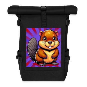 Bieber - Rolltop Rucksack - Schwarz - Vorne