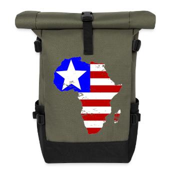 Liberia_Flagge_Afrika_used - Sac à dos roll top - olive/noir - Devant