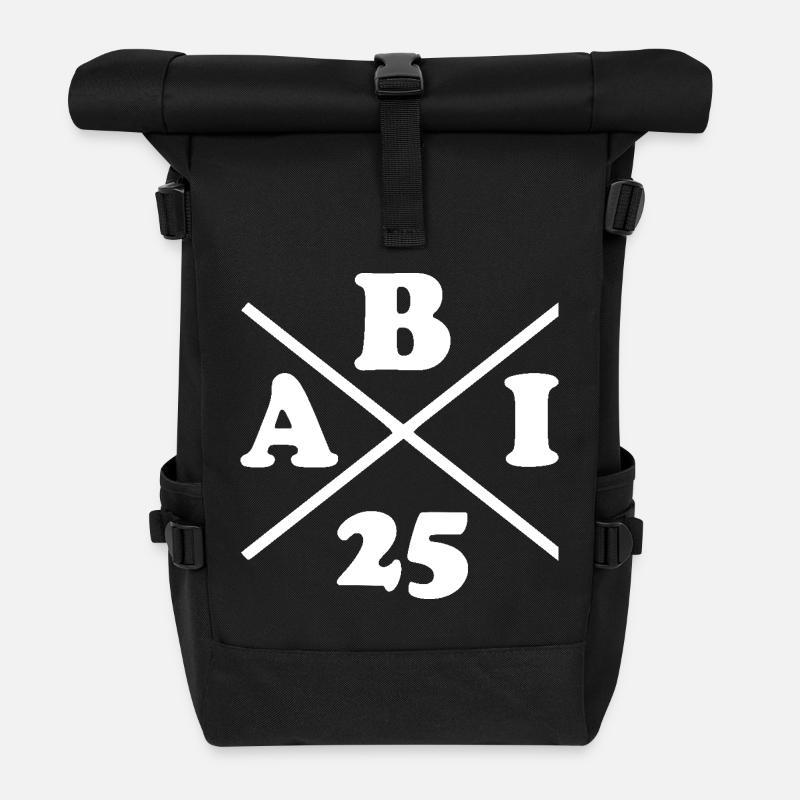 Abi 2025 - Rolltop Rucksack - Schwarz