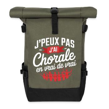 j peux pas j ai Chorale En vrie de vraie - Sac à dos roll top - olive/noir - Devant