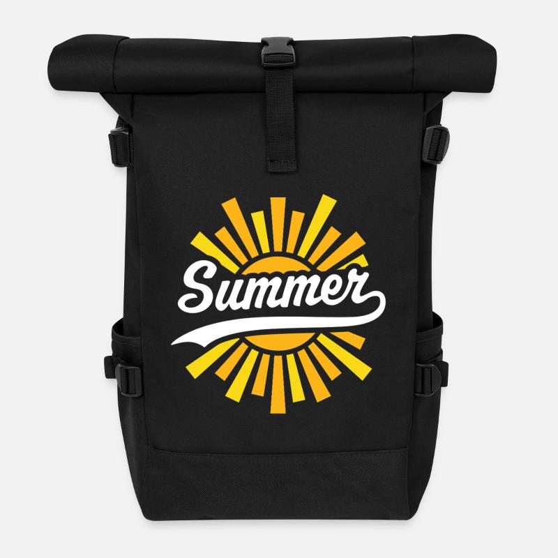 Summer Sun - Roll Top Backpack - black
