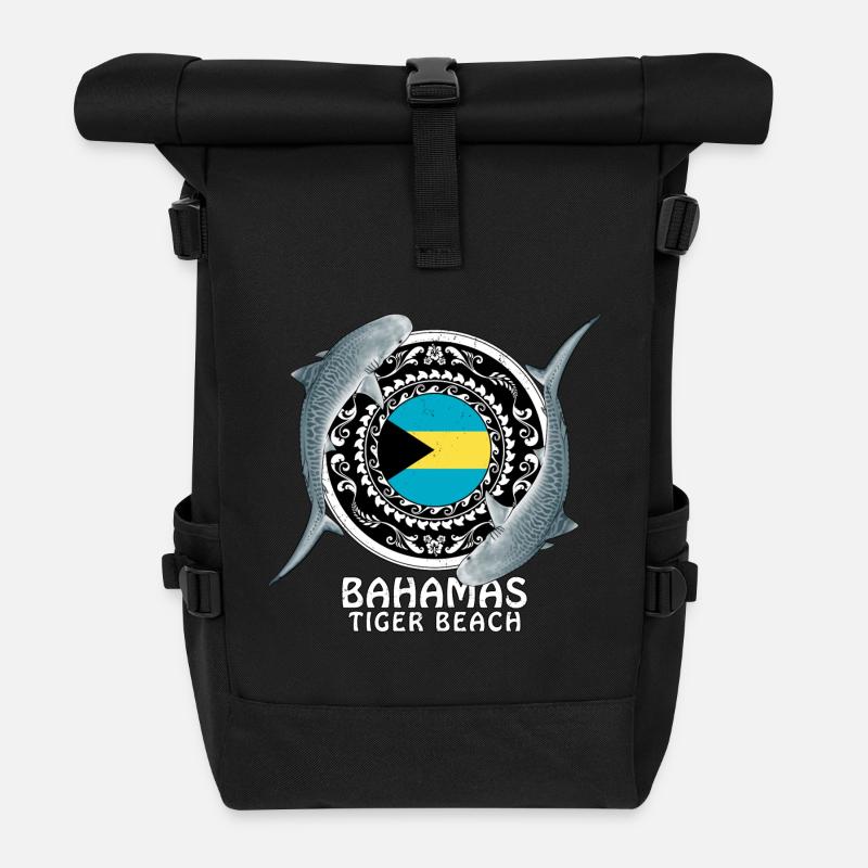 Tiger Beach Bahamas - Rolltop Rucksack - Schwarz