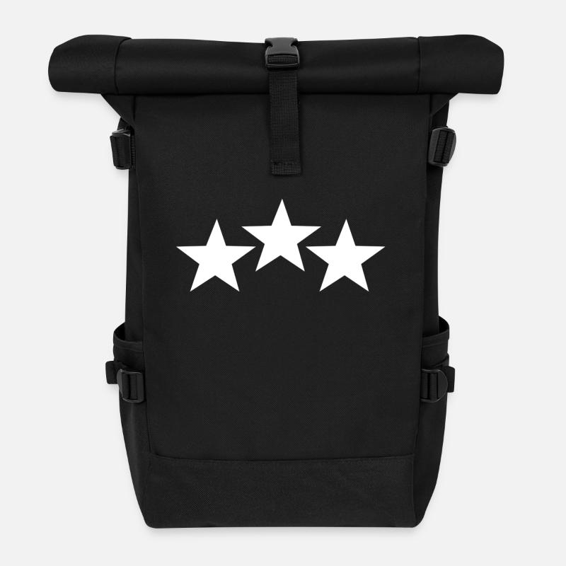 Sterne - Rolltop Rucksack - Schwarz