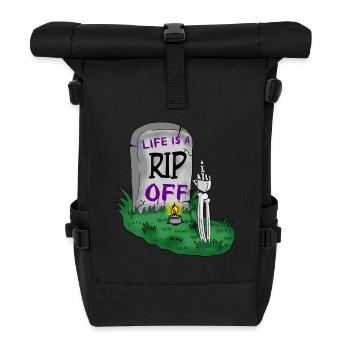 Arnaque, Humour noir, Halloween, Tombe, Cimetière, Sarcasme - Sac à dos roll top - noir - Devant