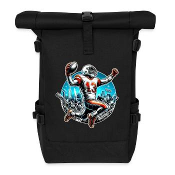 American Football Player Touchdown - raffstaff ® - Roll Top Backpack - black - Front