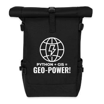 Python GIS Geo-Power Programming Geospatial - Roll Top Backpack - black - Front
