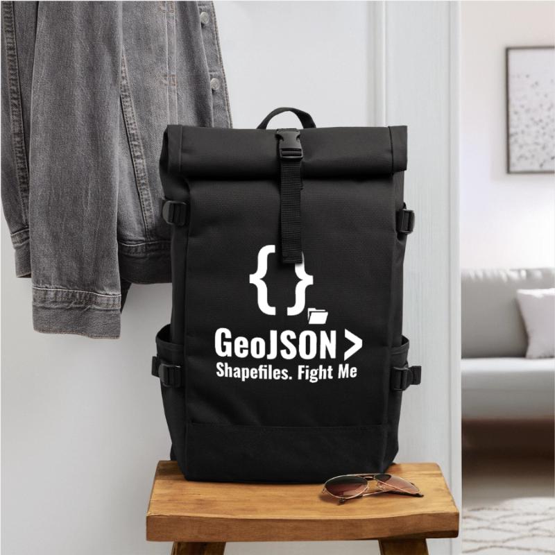 GeoJSON Shapefiles GIS Data Format Debate Roll Top Backpack