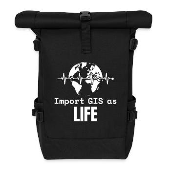 GIS Life Geospatial Mapping Data Analysis - Roll Top Backpack - black - Front