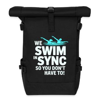 Synchronschwimmen Schwimmer Wassersportler - Rolltop Rucksack - Schwarz - Vorne