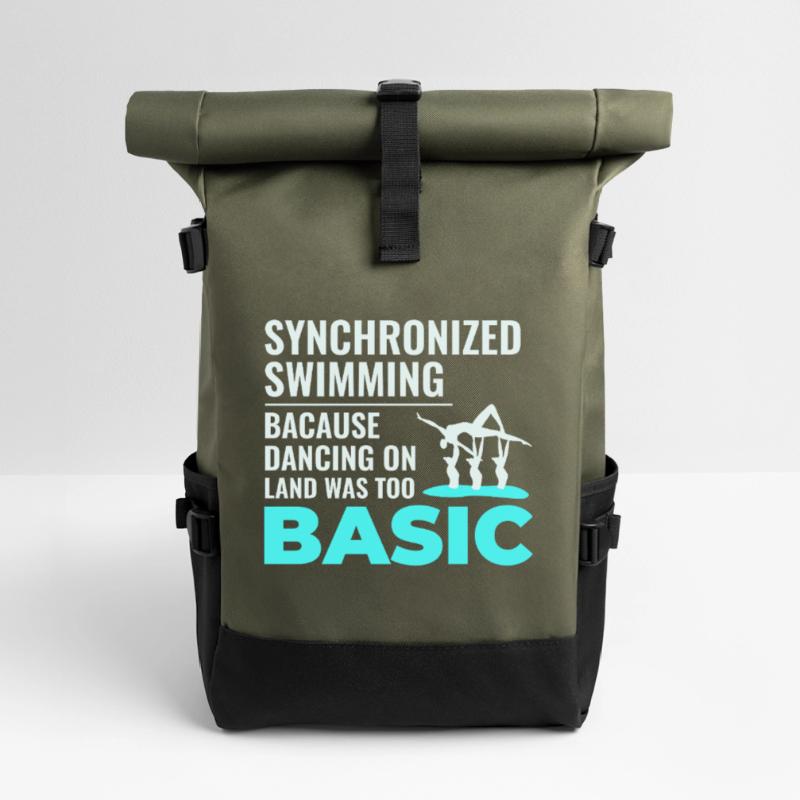 Synchronized Swimming Dancing Basic Swimmer Humor Roll Top Backpack
