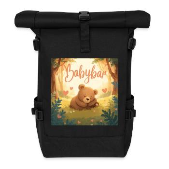 Baby Bear Waldruhe - Roll Top Backpack - black - Front