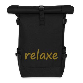 relaxe chill father's day time out sabbatical - Roll Top Backpack - black - Front