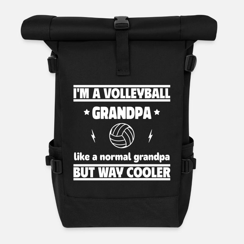 Ich bin ein Volleyball-Opa - Rolltop Rucksack - Schwarz