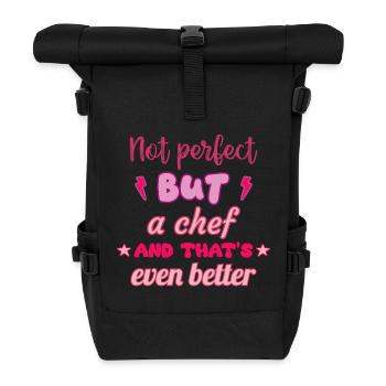 Nicht perfekt, aber Chefin,chef - Rolltop Rucksack - Schwarz - Vorne