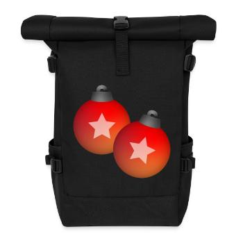 Weihnachten Kugeln Schmuck Winter Geschenk - Rolltop Rucksack - Schwarz - Vorne