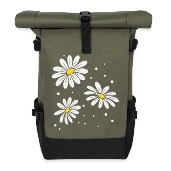 Daisy Dots - Roll Top Backpack - olive/black - Front