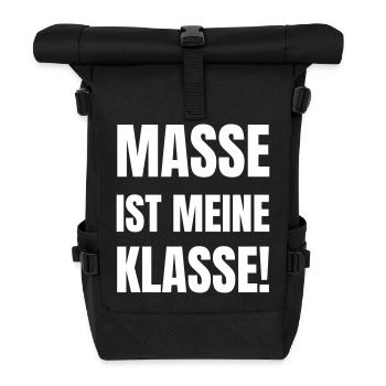 Masse ist meine Klasse. - Rolltop Rucksack - Schwarz - Vorne