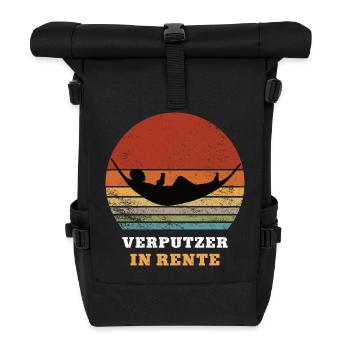 Verputzer Rente Ruhestand Ruheständler Rentner - Rolltop Rucksack - Schwarz - Vorne