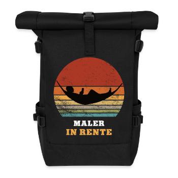 Maler Rente Ruhestand Ruheständler Rentner - Rolltop Rucksack - Schwarz - Vorne