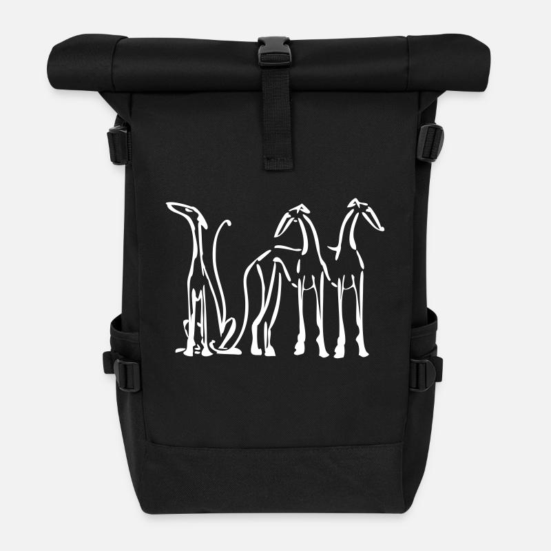 3 sighthounds - Roll Top Backpack - black