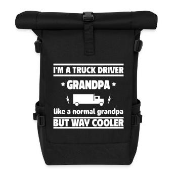 I'm a truck driver grandpa - Roll Top Backpack - black - Front