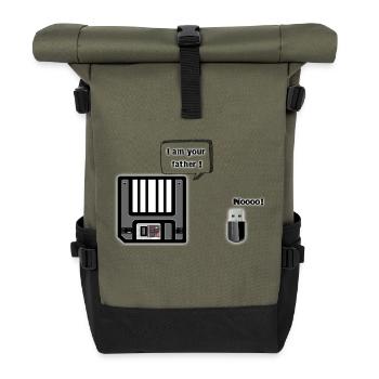 Floppy to USB key - Roll Top Backpack - olive/black - Front