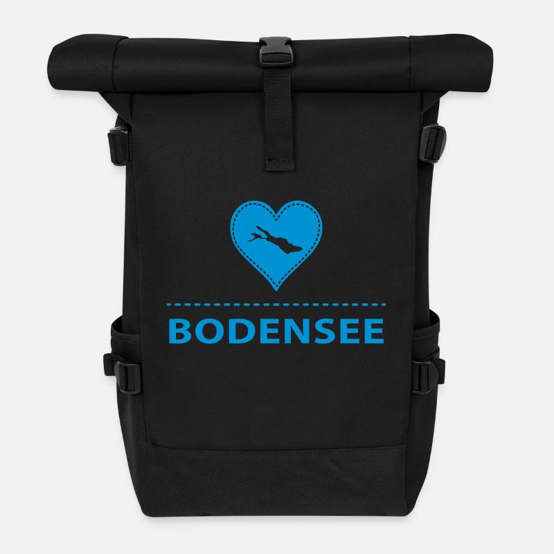Love Bodensee - Rolltop Rucksack - Schwarz