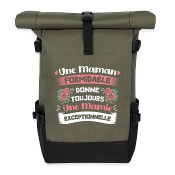 Gift For Mom And Grandma For Mother's Day - Roll Top Backpack - olive/black - Front