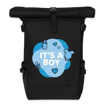 Es ist eine Babyparty für Jungen und Babys - Rolltop Rucksack - Schwarz - Vorne