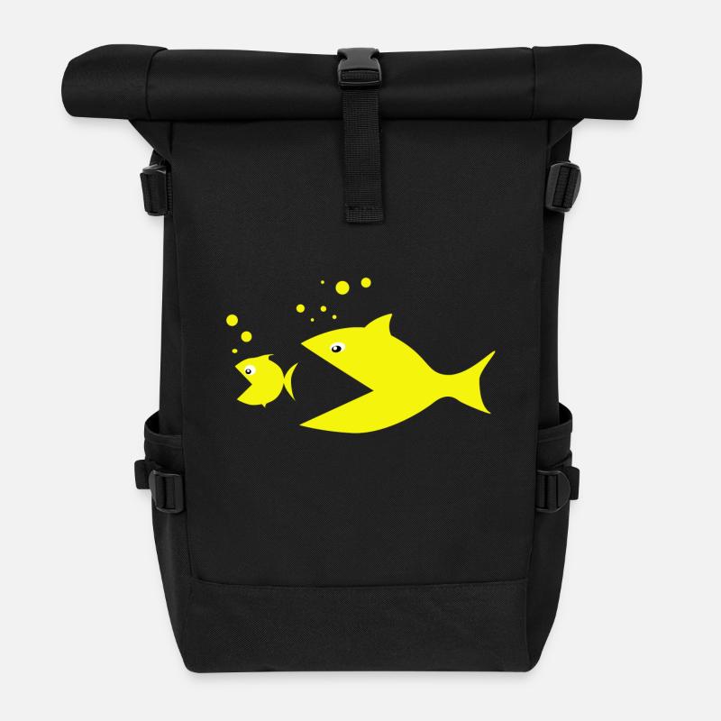 Fisch - Rolltop Rucksack - Schwarz