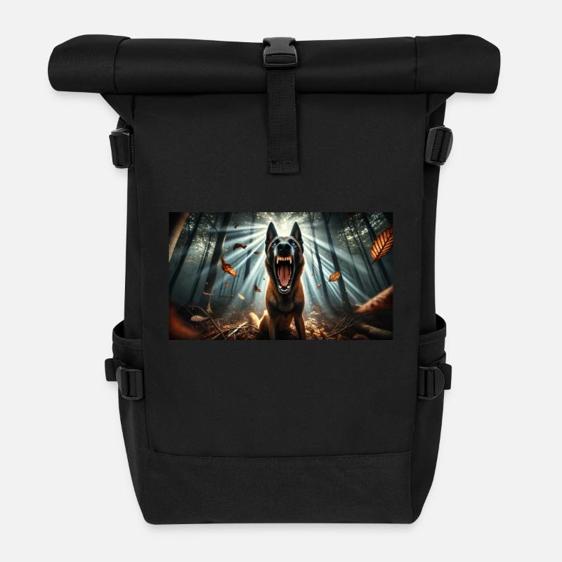 Malinois - Rolltop Rucksack - Schwarz